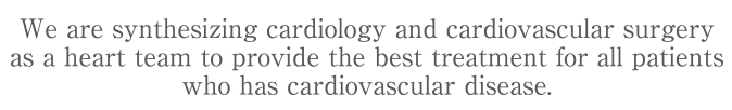 We are synthesizing cardiology and cardiovascular surgery as a heart team to provide the best treatment for all patients who has cardiovascular disease.